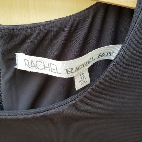 Rachel Roy Black / Navy Lace Scuba Sheath Dress 12 - Picture 4 of 14